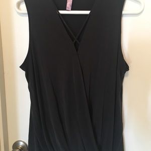 Dark grey sleeveless blouse